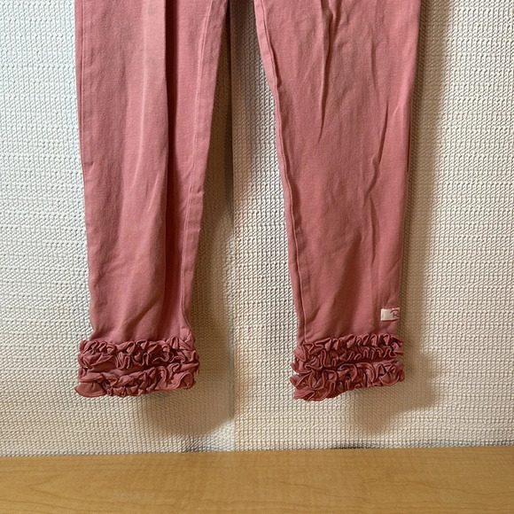 RUFFLE BUTTS Mauve Pull On Legging Girls Ruffle Bottom Hem Size 6/7 - Picture 2 of 4
